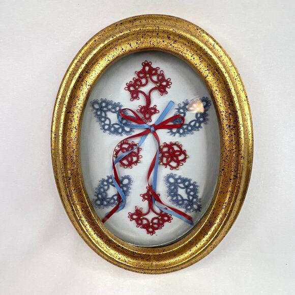 Vintage Handmade Thread Art Framed - Picture 1 of 4